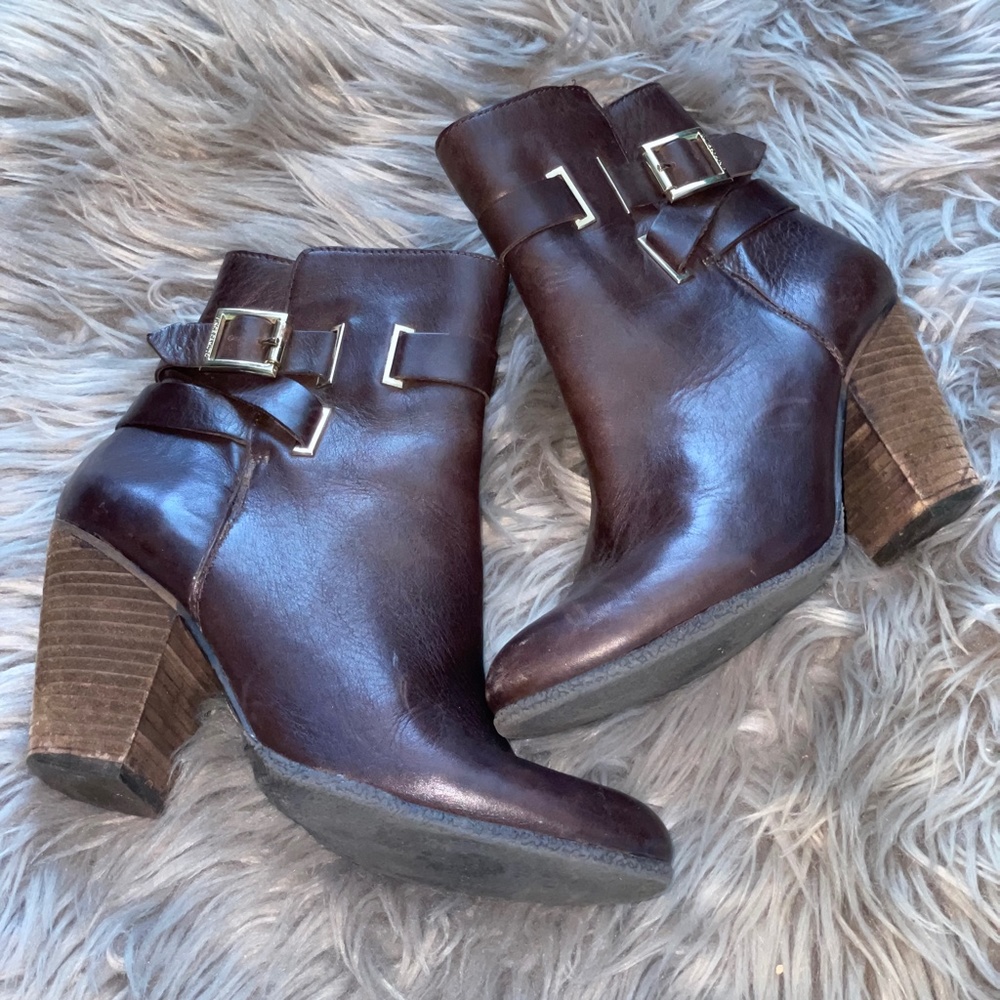 Vince Camuto Harriet Soft Leather Stacked Ankle Heeled Boot Size 8.5 - Picture 2 of 13